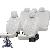 Thumbnail for Scania G Seat Cover Tokyo Leather Design Ivory Front Seats (2 Seats + Handrest + Headrests) Leather