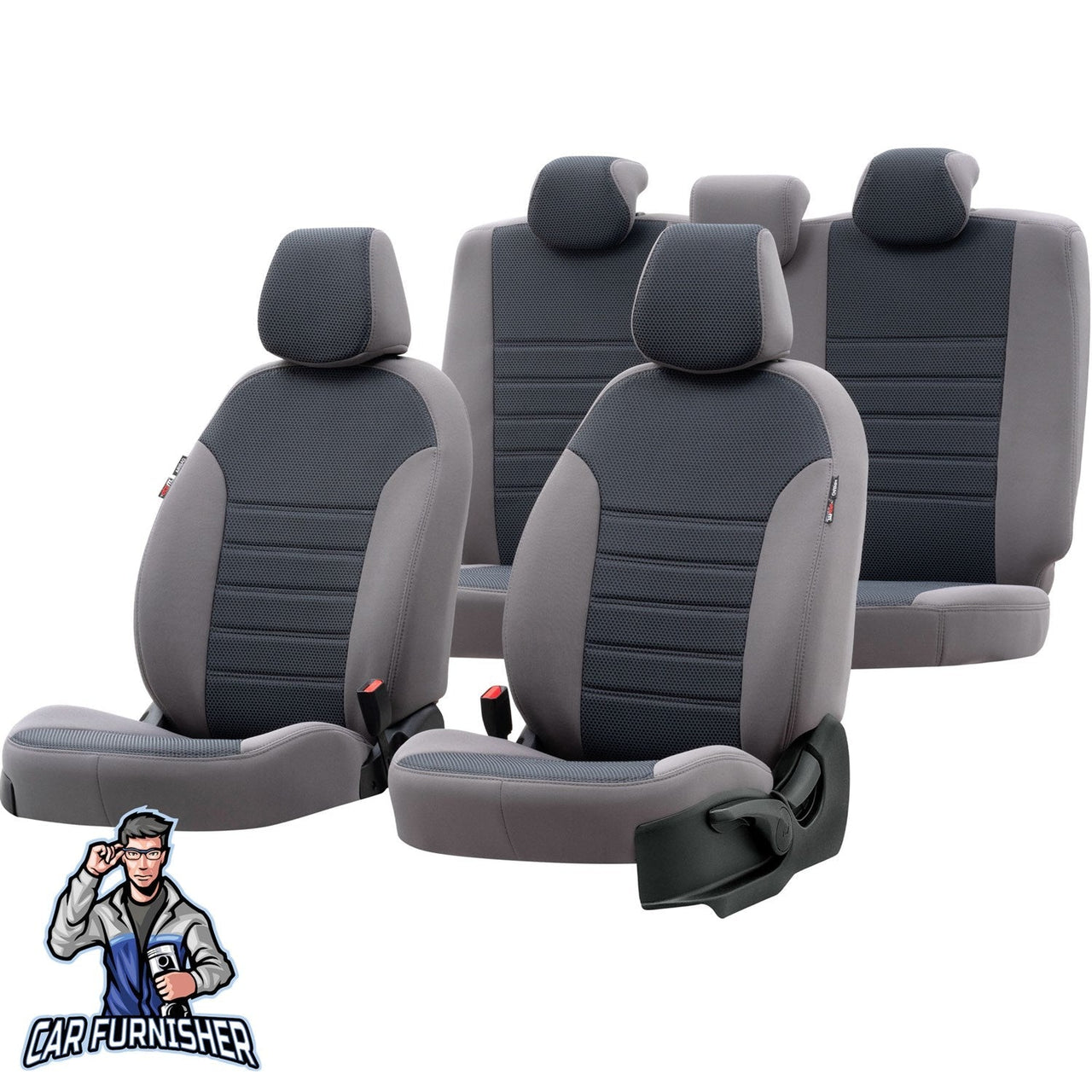 Man TGS Seat Cover Original Jacquard Design Smoked Front Seats (2 Seats + Handrest + Headrests) Jacquard Fabric
