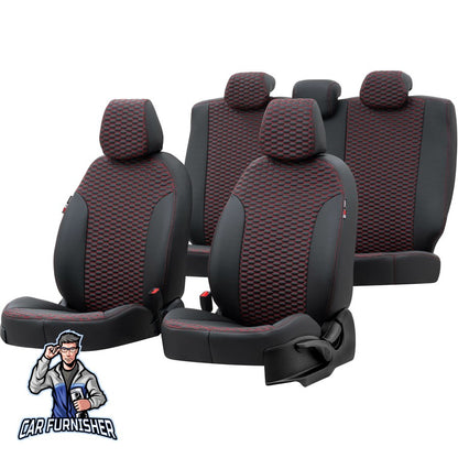 Volkswagen Caravelle Seat Cover Tokyo Leather Design Red Leather