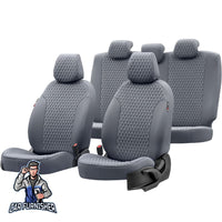 Thumbnail for Man TGS Seat Cover Amsterdam Leather Design Smoked Black Front Seats (2 Seats + Handrest + Headrests) Leather