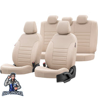 Thumbnail for Volkswagen Amarok Seat Cover New York Leather Design Beige Leather