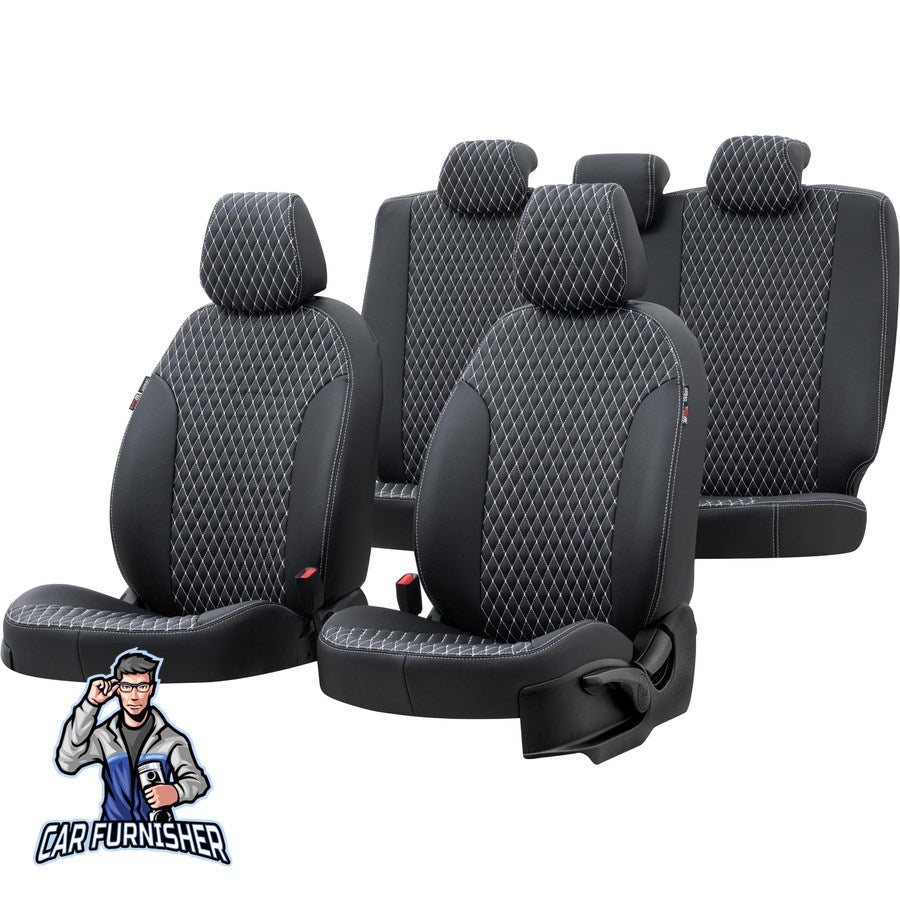 Volkswagen Caddy Seat Cover Amsterdam Leather Design Dark Gray Leather