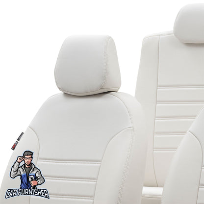 Kia Carens Seat Cover Istanbul Leather Design Ivory Leather
