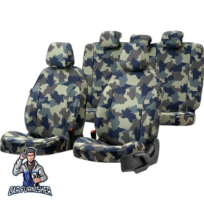 Iveco Stralis Seat Cover Camouflage Waterproof Design Alps Camo Front Seats (2 Seats + Handrest + Headrests) Waterproof Fabric