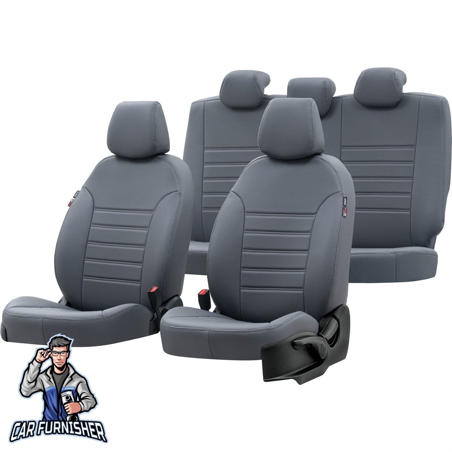 Ford F-Max Seat Cover New York Leather Design Smoked Front Seats (2 Seats + Handrest + Headrests) Leather