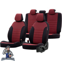 Thumbnail for Man TGS Seat Cover Original Jacquard Design Red Front Seats (2 Seats + Handrest + Headrests) Jacquard Fabric