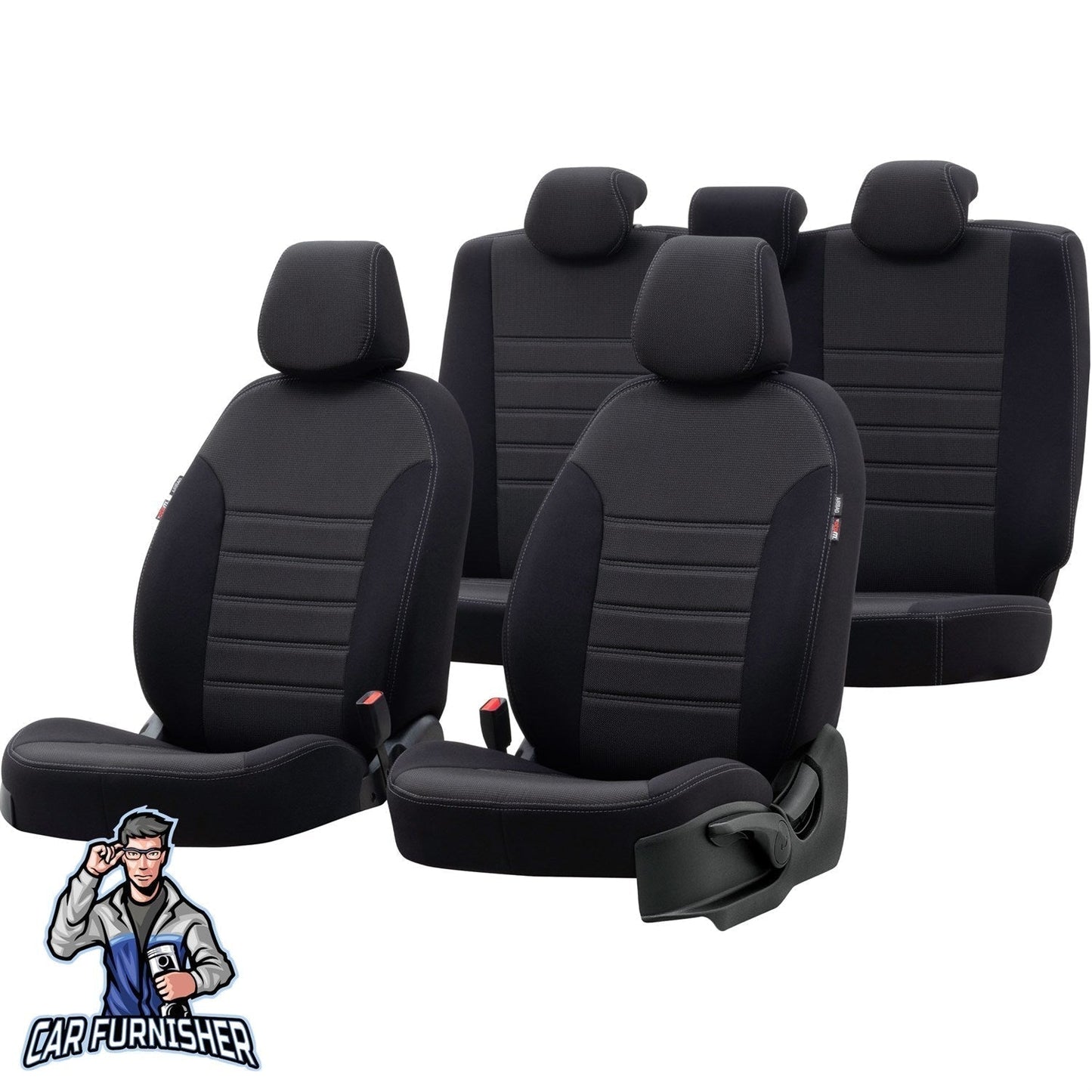 Ford F-Max Seat Cover Original Jacquard Design Dark Gray Front Seats (2 Seats + Handrest + Headrests) Jacquard Fabric