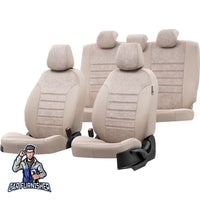 Thumbnail for Volkswagen Touareg Seat Cover Milano Suede Design Beige Leather & Suede Fabric
