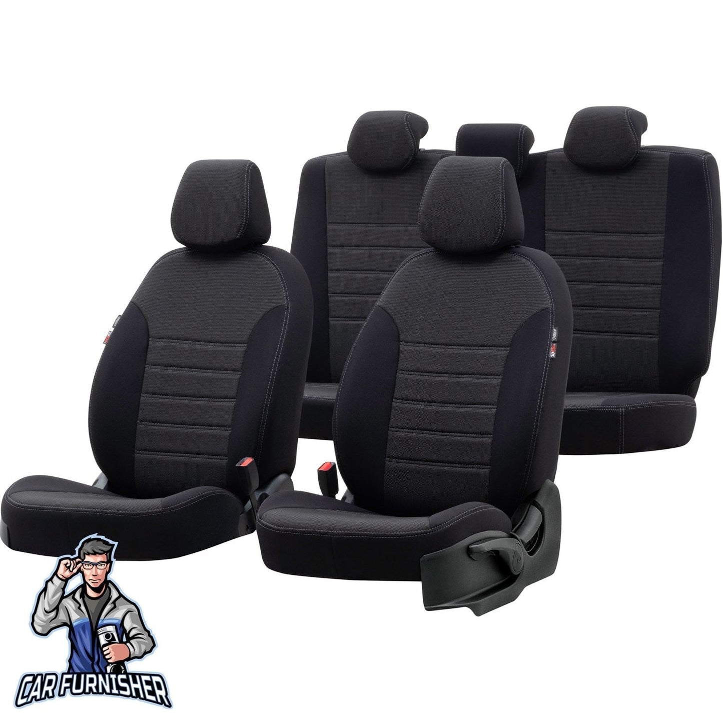 Peugeot J9 Seat Cover Original Jacquard Design Dark Gray Front Seats (2+1 Seats + Handrest + Headrests) Jacquard Fabric