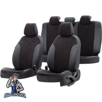 Thumbnail for Scania R Seat Cover Amsterdam Foal Feather Design Black Front Seats (2 Seats + Handrest + Headrests) Leather & Foal Feather