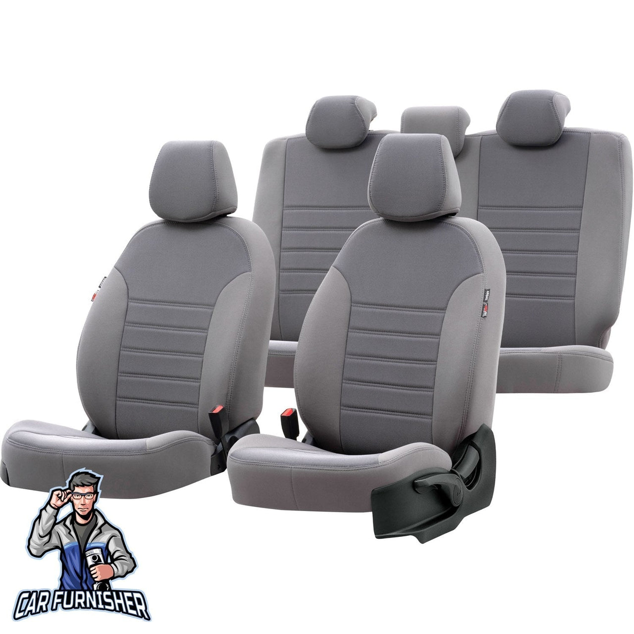 Man TGS Seat Cover Original Jacquard Design Gray Front Seats (2 Seats + Handrest + Headrests) Jacquard Fabric