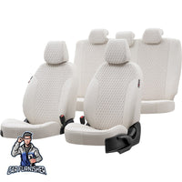 Thumbnail for Scania R Seat Cover Amsterdam Foal Feather Design Ivory Front Seats (2 Seats + Handrest + Headrests) Leather & Foal Feather