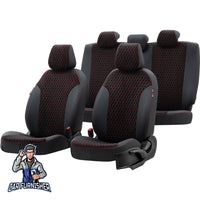 Thumbnail for Volkswagen T-Roc Seat Cover Amsterdam Foal Feather Design Red Leather & Foal Feather