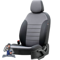Thumbnail for Scania G Seat Cover Paris Leather & Jacquard Design Gray Front Seats (2 Seats + Handrest + Headrests) Leather & Jacquard Fabric