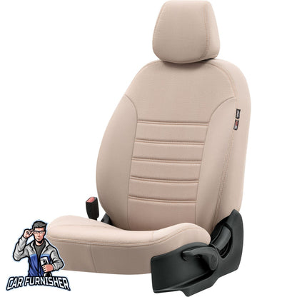 Ford F-Max Seat Cover Original Jacquard Design Beige Front Seats (2 Seats + Handrest + Headrests) Jacquard Fabric