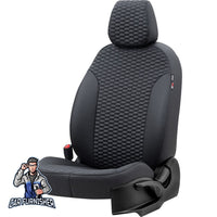 Thumbnail for Man TGS Seat Cover Tokyo Leather Design Black Front Seats (2 Seats + Handrest + Headrests) Leather