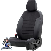 Thumbnail for Volkswagen T-Roc Seat Cover London Foal Feather Design Black Leather & Foal Feather