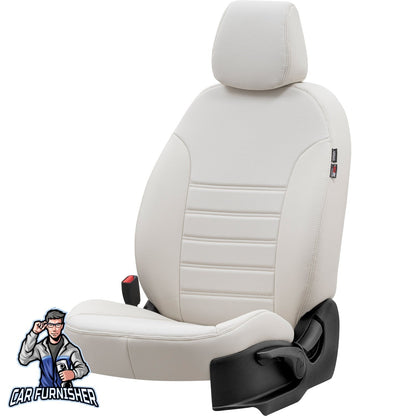 Volkswagen Caravelle Seat Cover New York Leather Design Ivory Leather