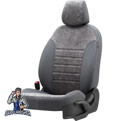 Toyota Aygo Seat Cover Milano Suede Design Smoked Leather & Suede Fabric