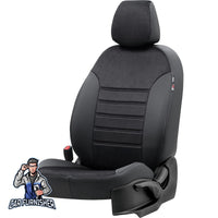 Thumbnail for Volkswagen Touareg Seat Cover Milano Suede Design Black Leather & Suede Fabric