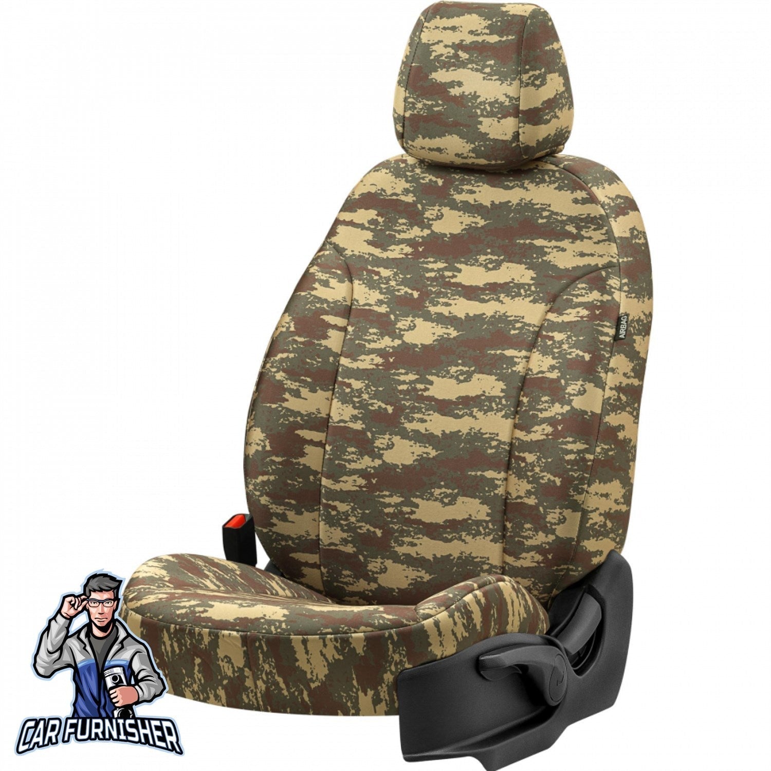 Iveco Stralis Seat Cover Camouflage Waterproof Design Sierra Camo Front Seats (2 Seats + Handrest + Headrests) Waterproof Fabric