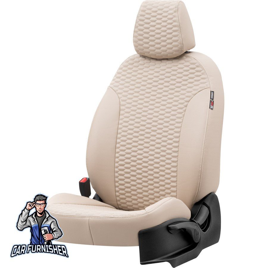 Volkswagen Sharan Seat Cover Madrid Foal Feather Design Beige Leather