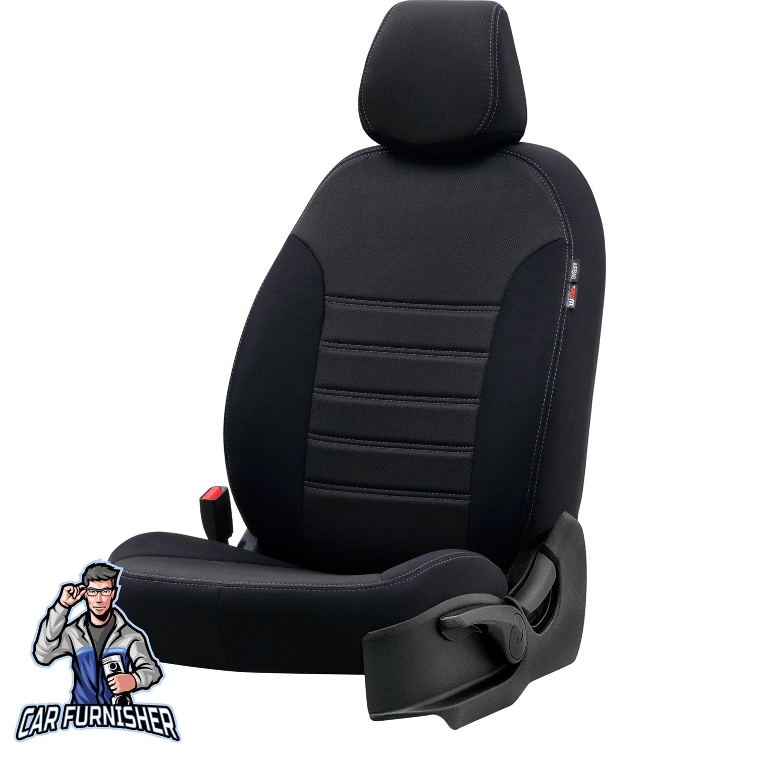 Renault Premium Seat Cover Original Jacquard Design Black Front Seats (2 Seats + Handrest + Headrests) Jacquard Fabric