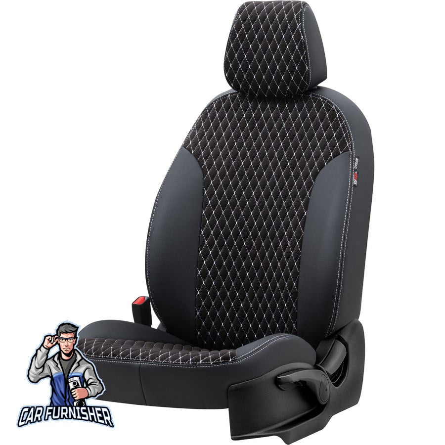 Man TGS Seat Cover Amsterdam Foal Feather Design Dark Gray Front Seats (2 Seats + Handrest + Headrests) Leather & Foal Feather