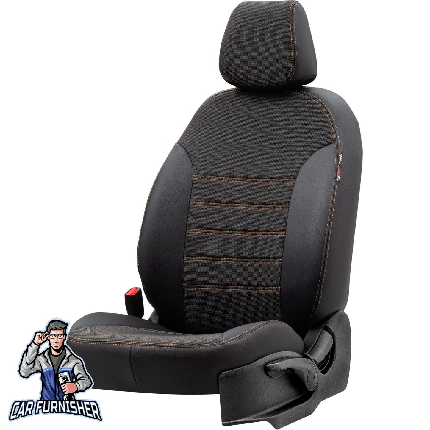 Volkswagen CC Seat Cover Paris Leather & Jacquard Design Dark Beige Leather & Jacquard Fabric