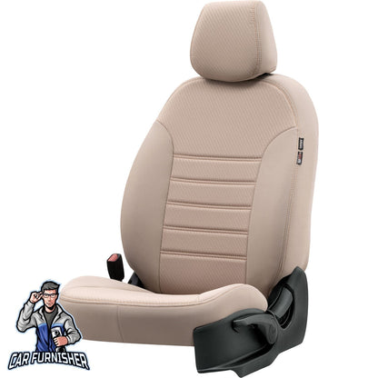 Ford F-Max Seat Cover Original Jacquard Design Dark Beige Front Seats (2 Seats + Handrest + Headrests) Jacquard Fabric