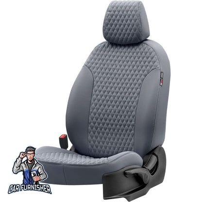 Mitsubishi Spacestar Seat Cover Amsterdam Leather Design Smoked Black Leather