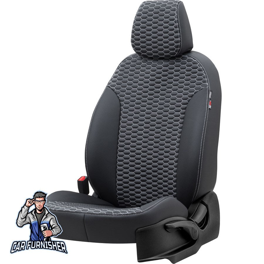 Peugeot J9 Seat Cover Tokyo Leather Design Dark Gray Front Seats (2+1 Seats + Handrest + Headrests) Leather
