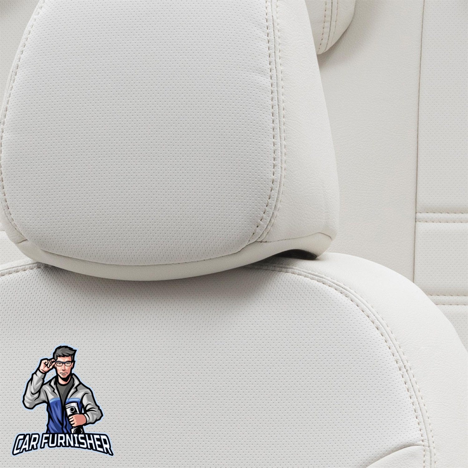 Volvo S60 Car Seat Cover 2000-2018 T4/T5/T6/T8/D5 Istanbul Design Ivory Full Set (5 Seats + Handrest) Leather & Fabric