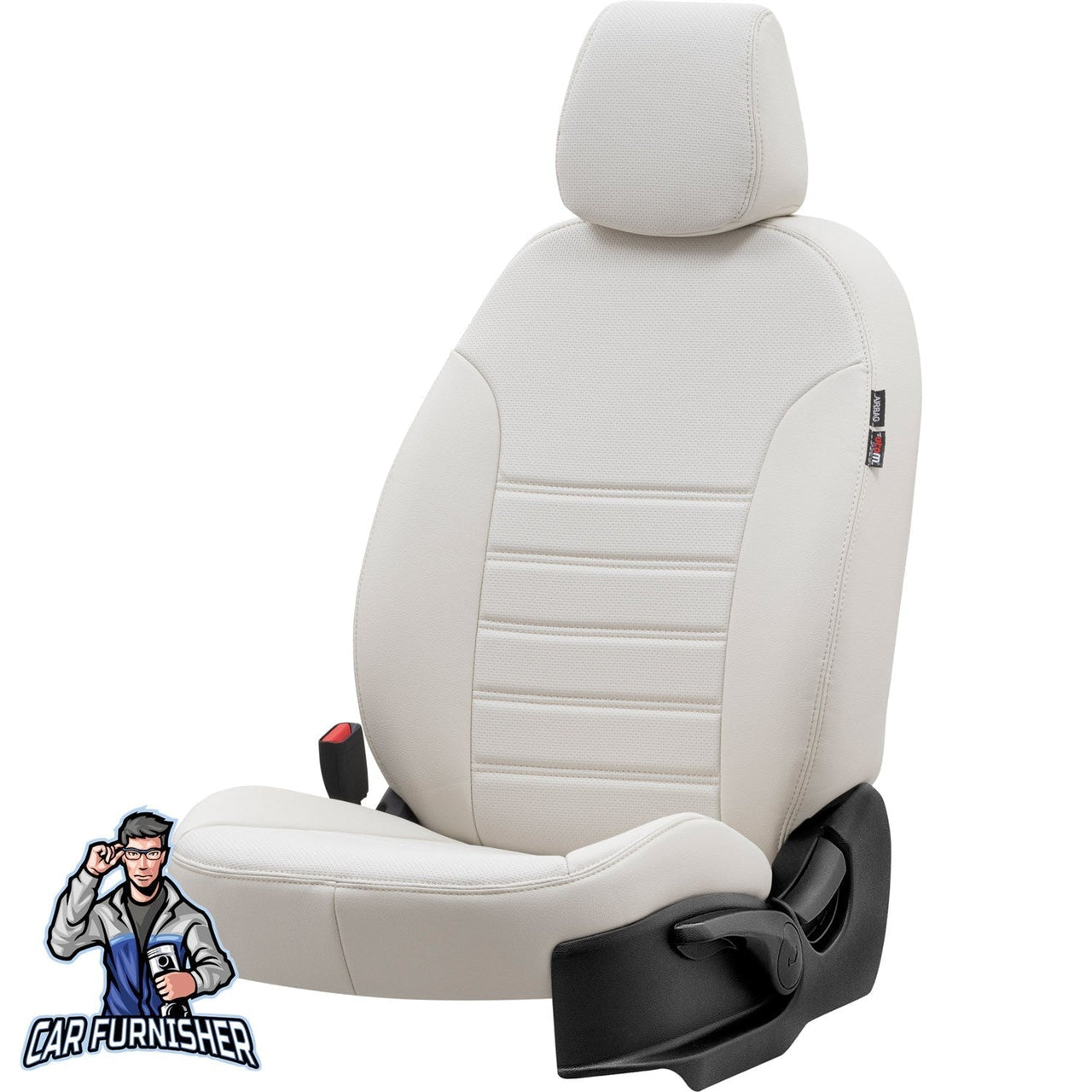 Scania G Seat Cover New York Leather Design Ivory Front Seats (2 Seats + Handrest + Headrests) Leather