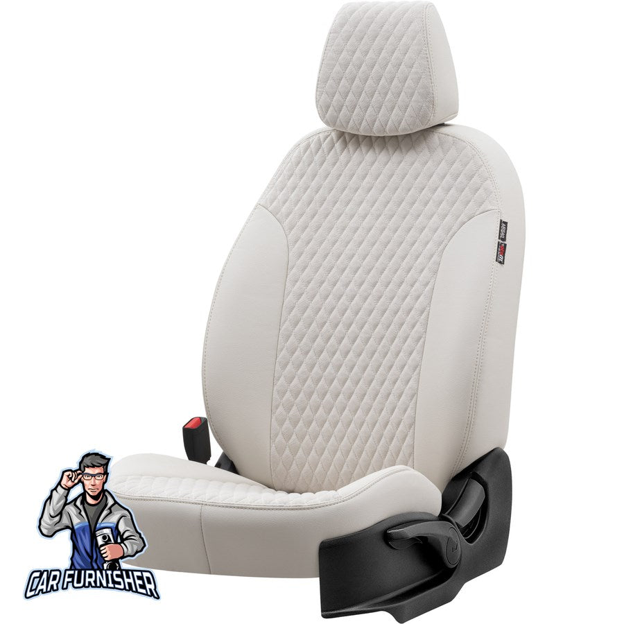 Toyota Proace City Seat Covers Amsterdam Foal Feather Design Ivory Leather & Foal Feather