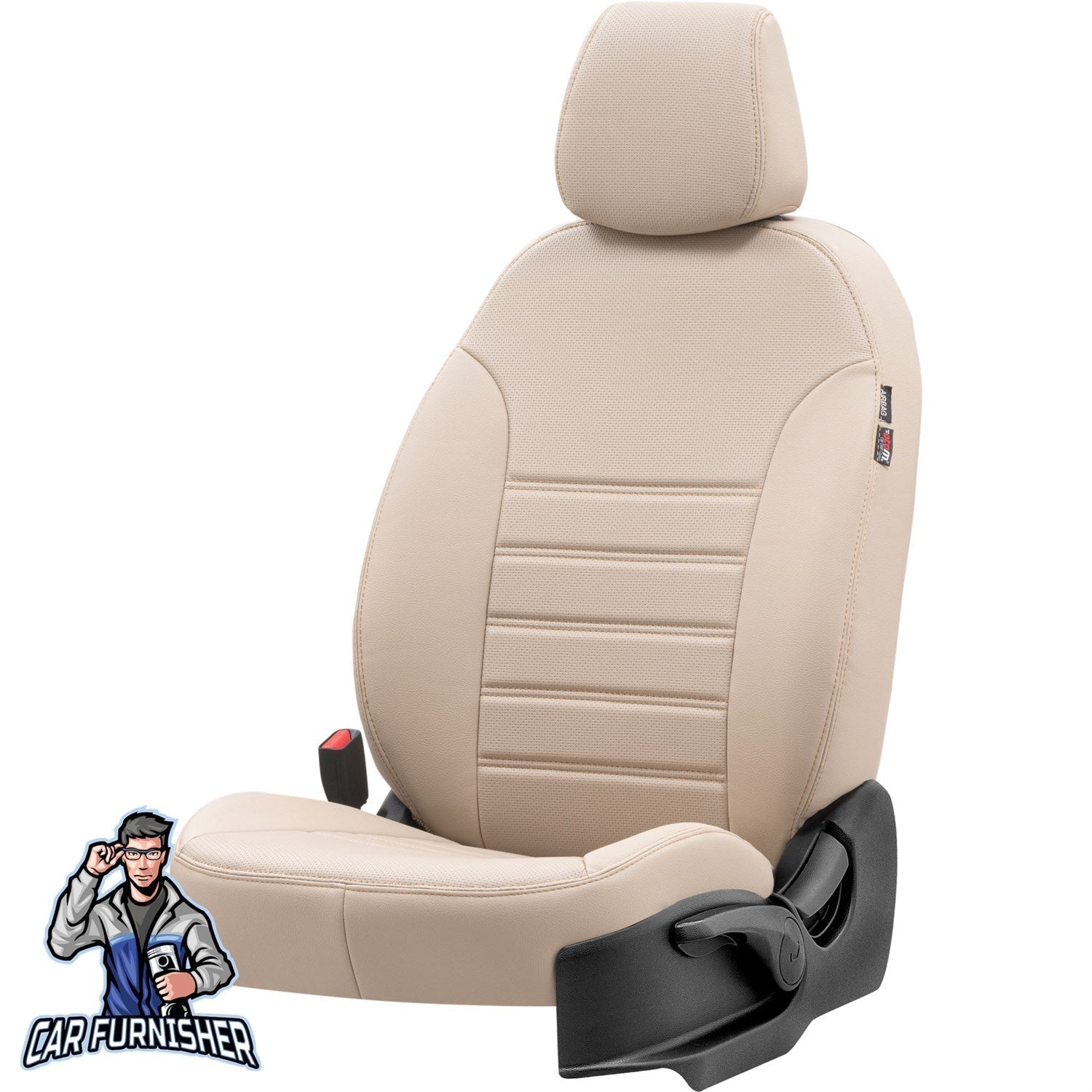 Renault Premium Seat Cover New York Leather Design Beige Front Seats (2 Seats + Handrest + Headrests) Leather