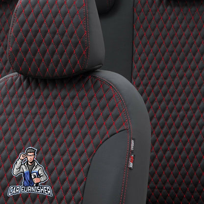 Ford F-Max Seat Cover Amsterdam Leather Design Red Front Seats (2 Seats + Handrest + Headrests) Leather