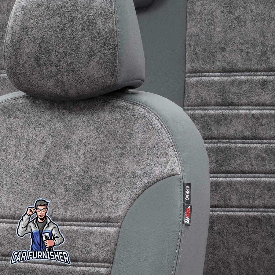 Ford F-Max Seat Cover Milano Suede Design Smoked Front Seats (2 Seats + Handrest + Headrests) Leather & Suede Fabric