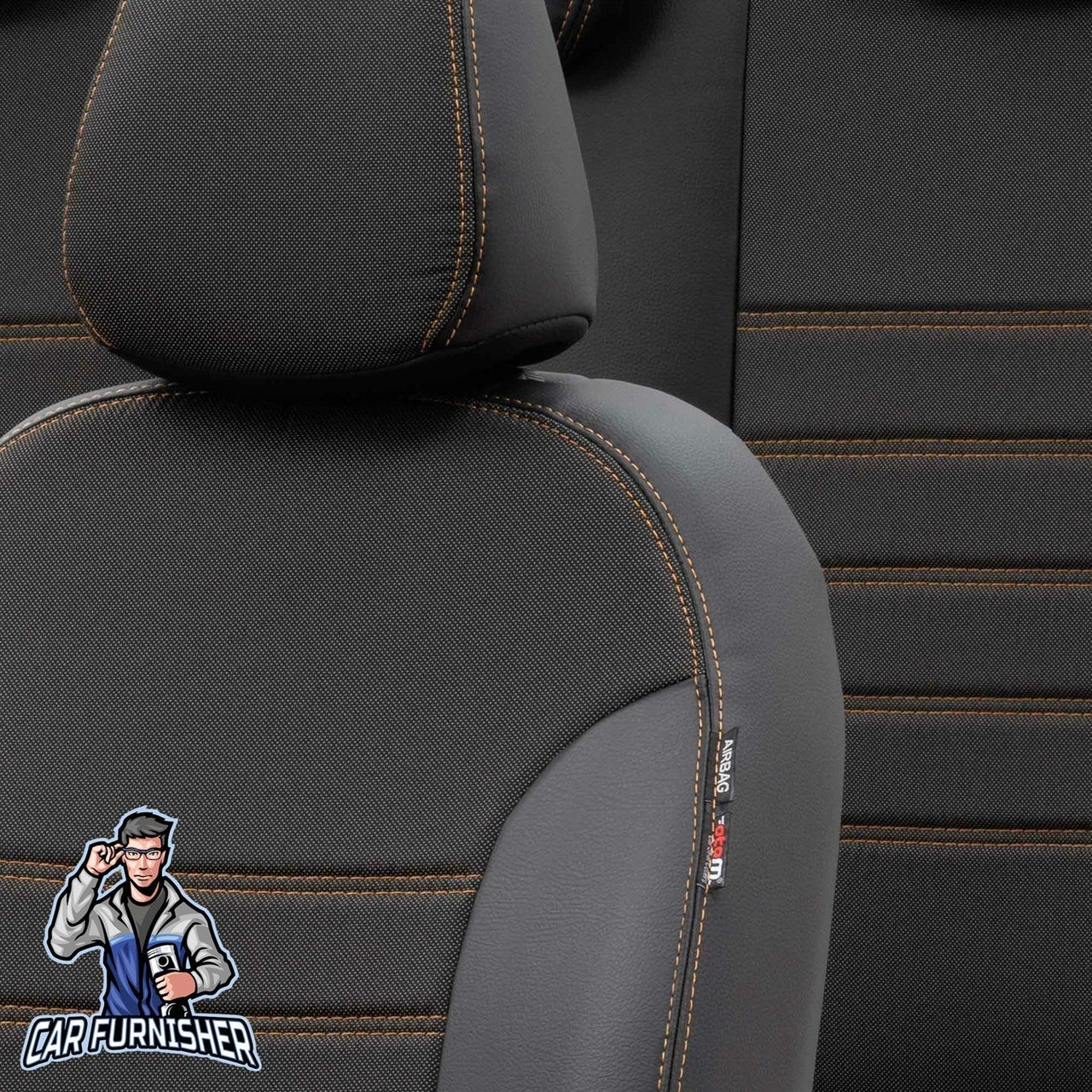 Peugeot 406 Seat Covers Paris Leather & Jacquard Design Dark Beige Leather & Jacquard Fabric