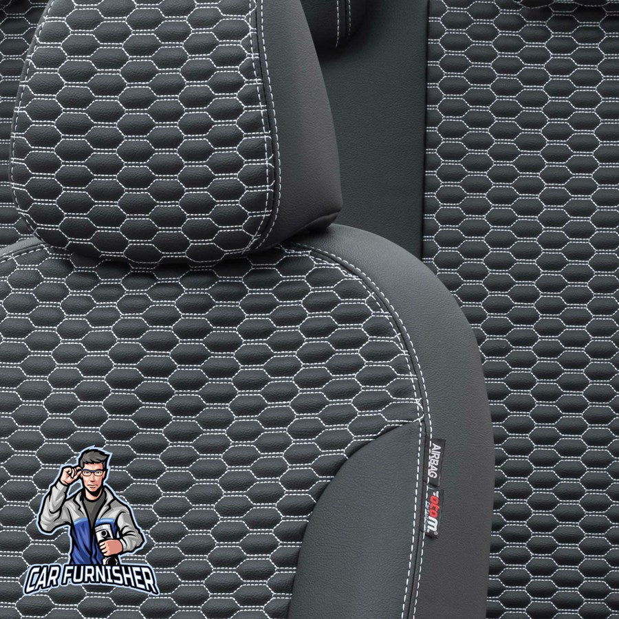 Volkswagen Sharan Seat Cover Madrid Foal Feather Design Dark Gray Leather