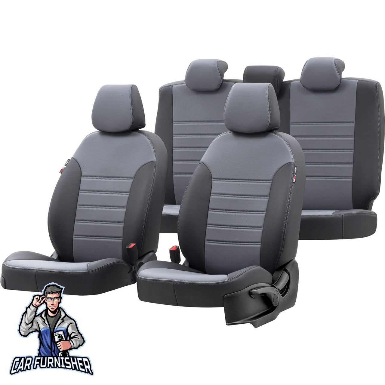 Peugeot 406 Seat Covers Istanbul Leather Design Smoked Black Leather