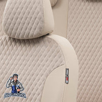 Thumbnail for Scania R Seat Cover Amsterdam Foal Feather Design Beige Front Seats (2 Seats + Handrest + Headrests) Leather & Foal Feather