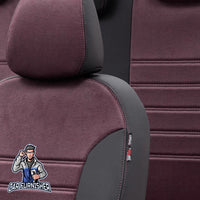 Thumbnail for Volkswagen ID.4 Seat Cover Milano Suede Design Burgundy Leather & Suede Fabric