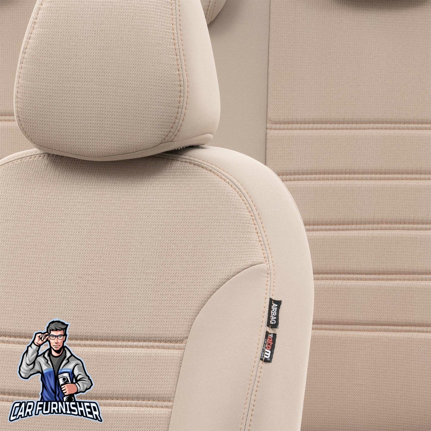 Tesla Model S Seat Cover Original Jacquard Design Beige Jacquard Fabric