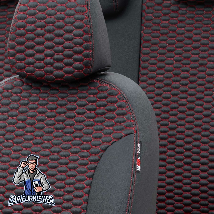 VW Amarok Car Seat Cover 2010-2023 2H Tokyo Design Red Full Set (5 Seats + Handrest) Full Leather