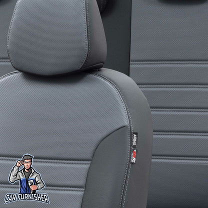 Toyota Proace City Seat Covers New York Leather Design Smoked Black Leather