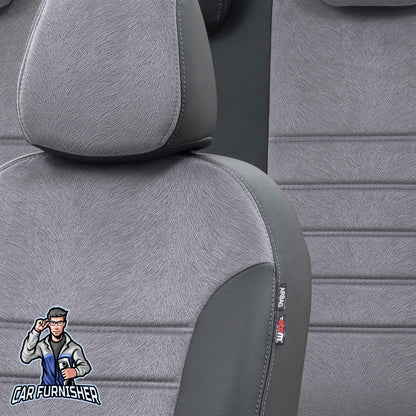 Volkswagen Bora Seat Cover London Foal Feather Design Smoked Black Leather & Foal Feather