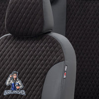 Thumbnail for Toyota Aygo Seat Cover Amsterdam Foal Feather Design Black Leather & Foal Feather