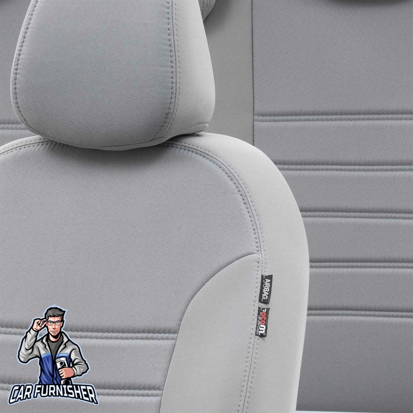 Kia Carens Seat Cover Original Jacquard Design Light Gray Jacquard Fabric