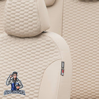 Thumbnail for Mercedes Arocs Seat Cover Tokyo Leather Design Beige Front Seats (2 Seats + Handrest + Headrests) Leather
